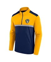 Fanatics Men's Navy Milwaukee Brewers Unstoppable Quarter-Zip Top