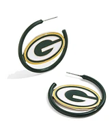 Baublebar Green Bay Packers Enamel Hoop Earrings