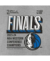 Fanatics Men's Heather Gray Dallas Mavericks 2024 Western Conference Champions Locker Room Big Tall T-Shirt