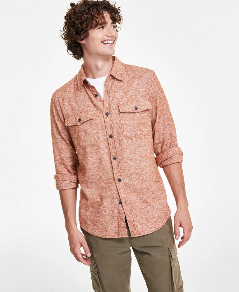 Sun + Stone Men's Alfred Long Sleeve Button-Front Flannel Shirt, Created for Macy's