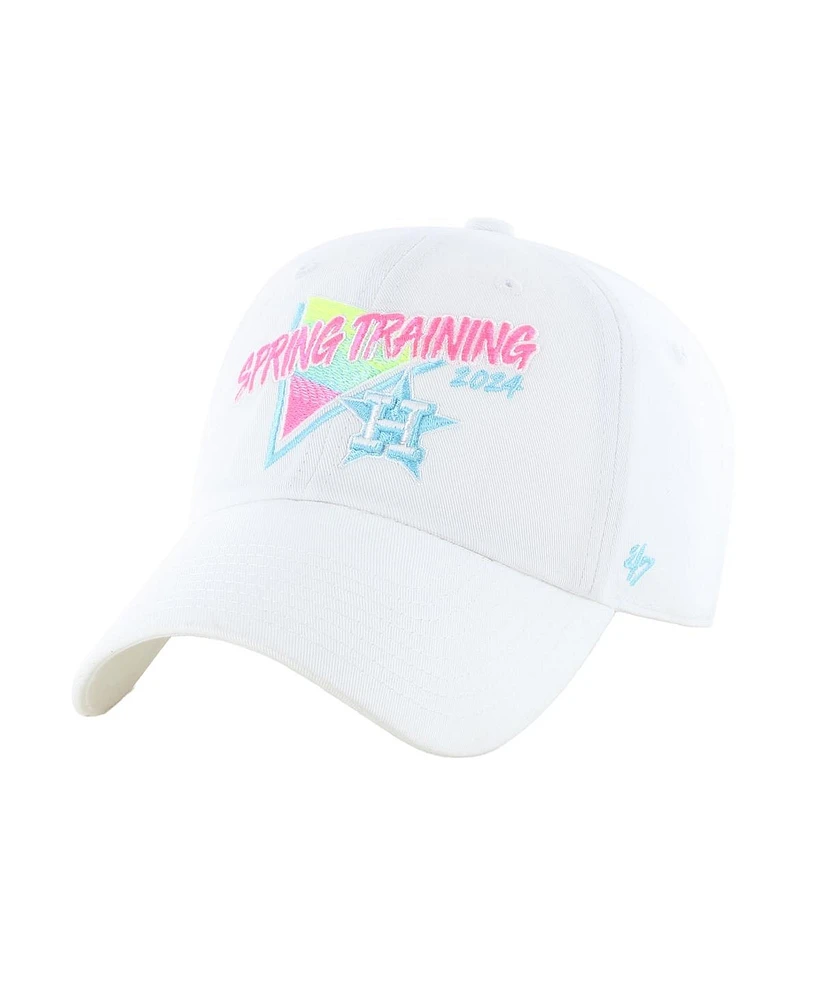 '47 Brand Men's White Houston Astros 2024 Spring Training Vapor Wave Clean Up Adjustable Hat