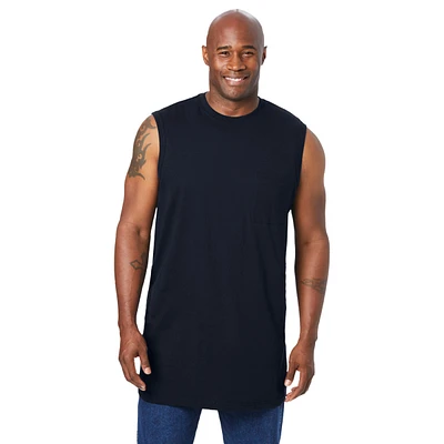 KingSize Big & Tall Shrink-Less Longer-Length Lightweight Muscle Pocket Tee