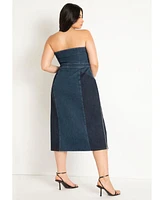 Eloquii Women's Strapless Denim Dress