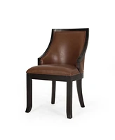 Simplie Fun Elegant Cognac Brown Dining Chairs Modern Curves, Easy Assembly