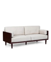 Streamdale Furniture Mid-Century Modern 3-Seater Sofa with Exposed Wood Frame