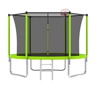 Streamdale Furniture 10FT Trampoline with Safety Enclosure and Basketball Hoop