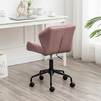 Diamond Tufted Adjustable Swivel Office Chair, Mauve