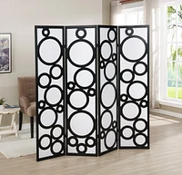 Streamdale Furniture Arvada 4-Panel Wood Room Divider with Circle Pattern