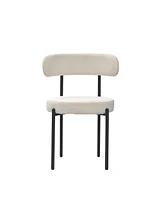 Modern Velvet Comfort Accent Dining Chair (Set of 2, White, 14.96x14.50x30.90in)