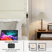 King Size Bed Frame with Upholstered Headboard and 4 Storage Drawers, King Bed Frame with Charging Station and Led Lights, Wood Slats, Beige Faux Leat