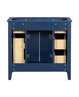 Modern Bathroom Vanity with Large Storage Space in Mdf Wood & Solid Wood