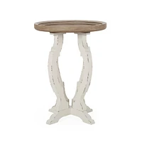 Enchanting French Country Accent Table with Hourglass Base