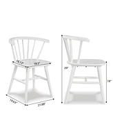 Streamdale Furniture Contemporary Wooden Spindle Back Dining Chairs, Windsor Chairs, Set of 2, White