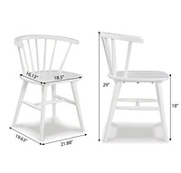 Streamdale Furniture Contemporary Wooden Spindle Back Dining Chairs, Windsor Chairs, Set of 2, White