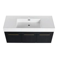 Streamdale Furniture Modern Vanity with Unique Resin Sink and Ample Storage