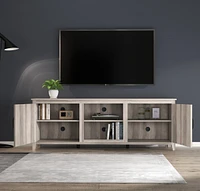 Streamdale Furniture Tv Stand Storage Media Console Entertainment Center With Two Doors, Grey Walnut