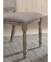 Simplie Fun Wood Pedestal Dining Chair in Reclaimed Gray, Set of 2