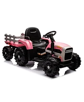 Streamdale Furniture Real Farm Vehicle Ride-On Car with Rc, Music, Led Lights