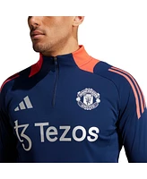 Adidas Men's Navy Manchester United 2024/25 Aeroready Raglan Quarter-Zip Training Top