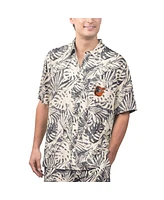 Margaritaville Men's Black Baltimore Orioles Monstera Print Party Button-Up Shirt