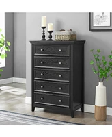 Modern 5-Drawer Storage Dresser with Anti-Tip Safety