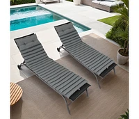 Simplie Fun Premium 72.8" Uv-Resistant Outdoor Chaise Lounge Cushions (2 Pack)