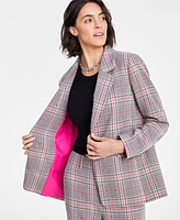 On 34th Women's Plaid Boyfriend Blazer, Created for Macy's