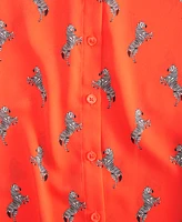 On 34th Women's Button-Front Crepe Shirt