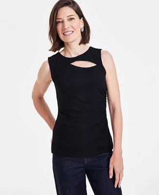 I.n.c. International Concepts Women's Mesh Cut-Out Top, Created for Macy's