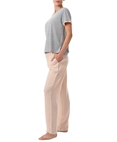 Tommy Hilfiger Women's 2-Pc. Short-Sleeve Satin Logo Pajamas Set