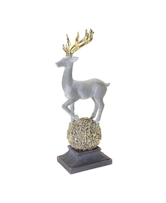 Slickblue Winter Deer Figurine On Orb