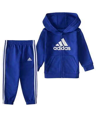 adidas Baby Boys Two-Piece Hooded Fleece Jacket Jogger Set