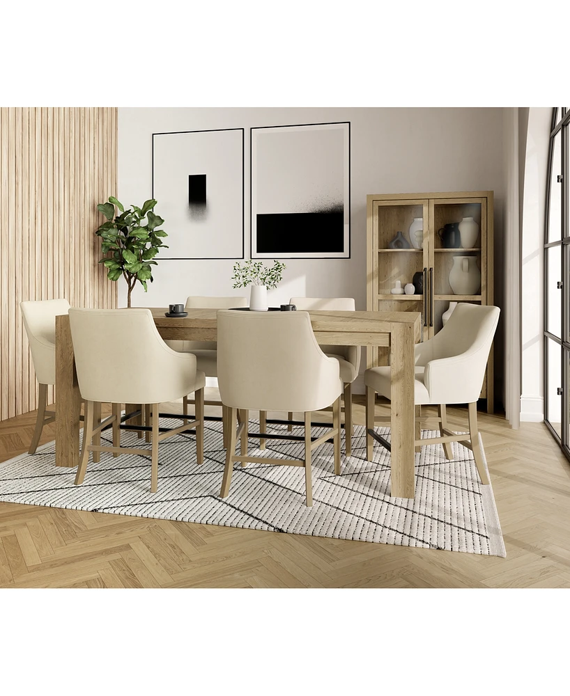 7pc Dining Set (Davie Counter Height Table + 6 Nelin Chairs)