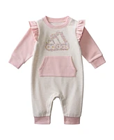 adidas Baby Girls Long Sleeve French Terry Ruffle Coveralls