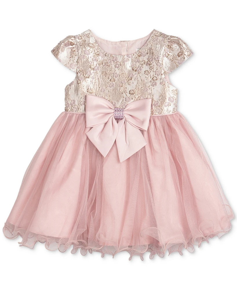 Rare Editions Baby Girls Brocade & Mesh Social Dress