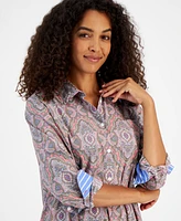 Nautica Jeans Women's Paisley Print Button-Front Shirt