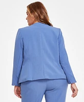 Kasper Plus Collarless Open-Front Jacket