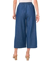 Vince Camuto Women's Cotton Pull-On Wide-Leg Cropped Pants