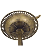 Costway Antique Gold Freestanding Pedestal Bird Bath Feeder Outdoor Garden Yard Decor