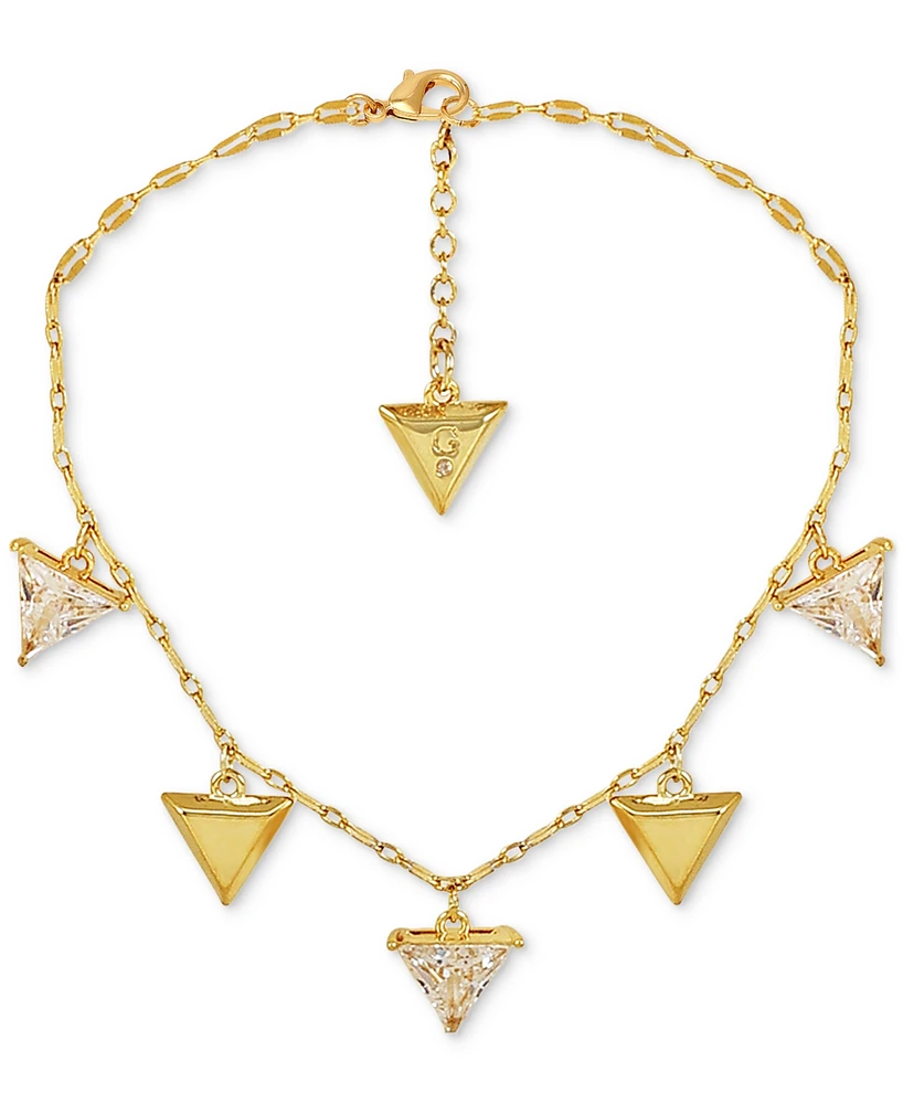 Guess 14k Gold-Plated & Cubic Zirconia Triangle Charm Bracelet