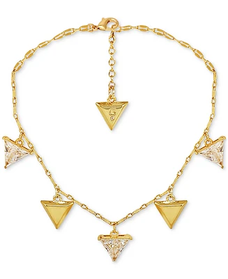 Guess 14k Gold-Plated & Cubic Zirconia Triangle Charm Bracelet