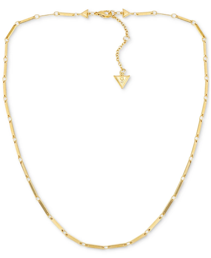 Guess 14k Gold Ion-Plated Bar Station Collar Necklace, 16" + 2" extender