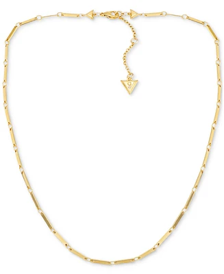 Guess 14k Gold Ion-Plated Bar Station Collar Necklace, 16" + 2" extender