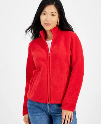 Style & Co Petite Polar Fleece Zip-Front Jacket, Created for Macy's