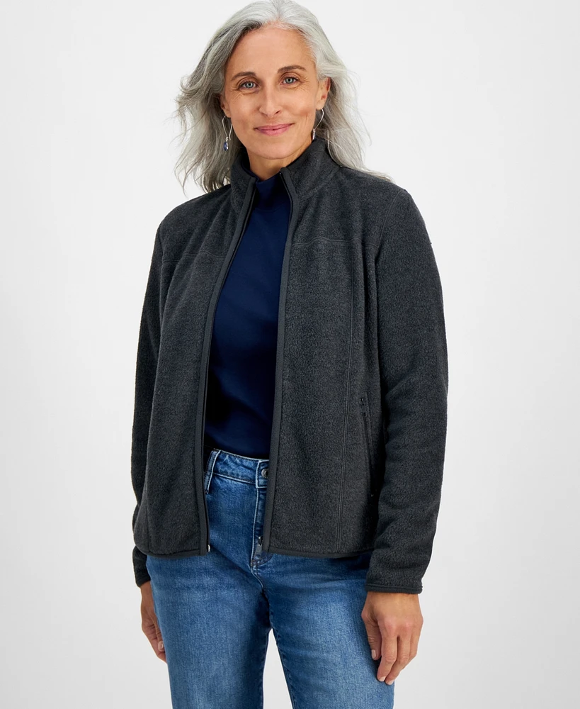 Style & Co Petite Polar Fleece Zip-Front Jacket, Created for Macy's