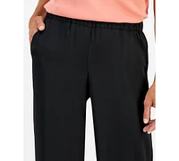 Jm Collection Petite Pull-On Floral Satin Pants, Created for Macy's