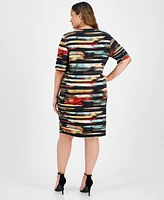 Connected Plus Size Tiered Sheath Dress