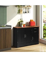Costway Buffet Sideboard Kitchen Cupboard Storage Cabinet with 2 Drawers & 3 Doors