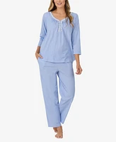 Aria Women's 2-Pc. Cotton Printed 3/4-Sleeve Pajama Set