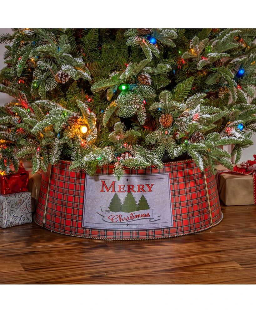 Gerson Internationall Merry Christmas Buffalo Plaid Tree Collar